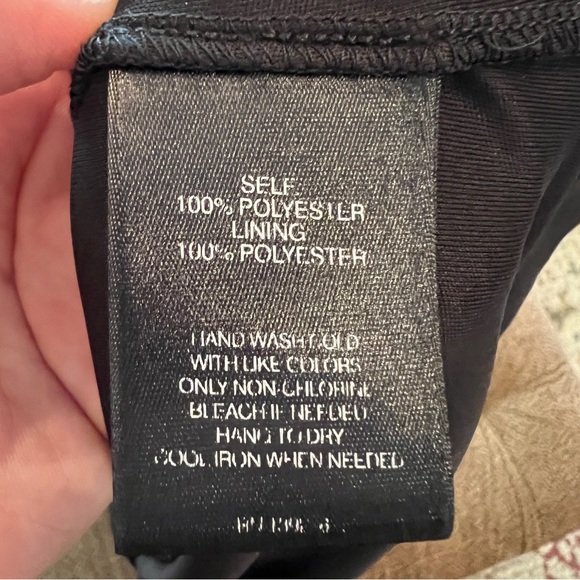 Signature Studio Black Pleated Keyhole Tie collar Long Sleeve Dress Size Medium - Picture 11 of 11